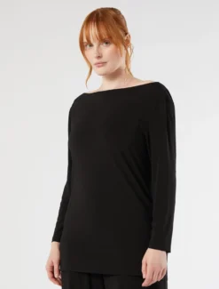 T-shirt in jersey crêpe - NERO