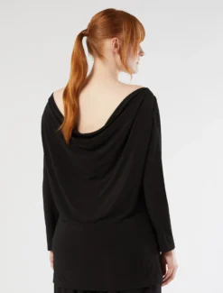 T-shirt in jersey crêpe - NERO