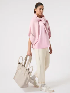 T-shirt in jersey e raso - ROSA