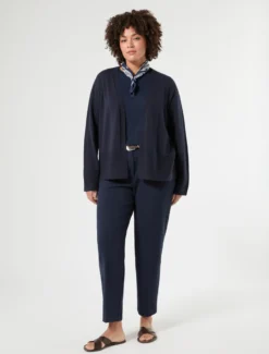 T-shirt in jersey fluido stretch - BLU NOTTE